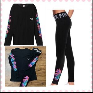 VS PINK TROPICAL BLING OUTFIT SET S